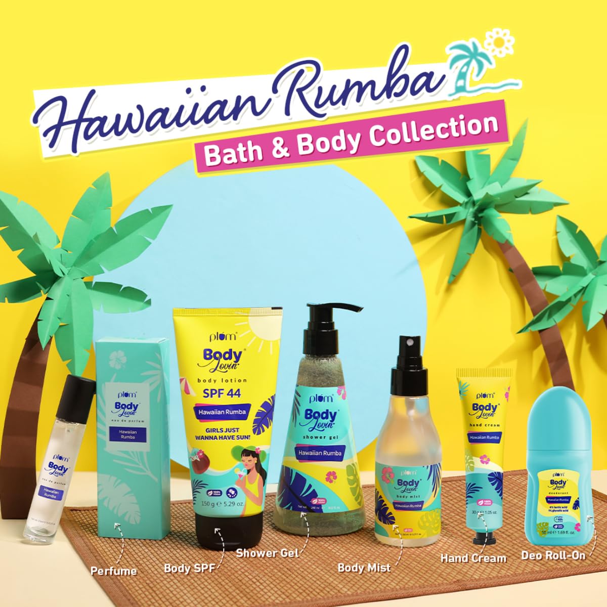 Plum BodyLovin' Hawaiian Rumba Hand Cream | Ultra Moisturizing With Shea Butter | Non-Greasy & Lightweight | Fresh Tropical Aqua Fragrance | Travel Friendly
