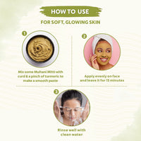 INDUS VALLEY Bio Organic Multani Mitti Powder | Natural Fuller’s Earth for Face & Hair Packs | Removes Dead Skin, Cleanses Pores, Reduces Dandruff & Scalp Itchiness | Soft & Glowing Skin - 200g