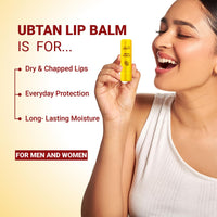 Iba Ubtan Lip Balm SPF 50 for Women | Repairs Damaged Lip | Non-Sticky | Lightweight | Pigmentation & Sun Damage Sun Protector UVA & UVB | 4.5g