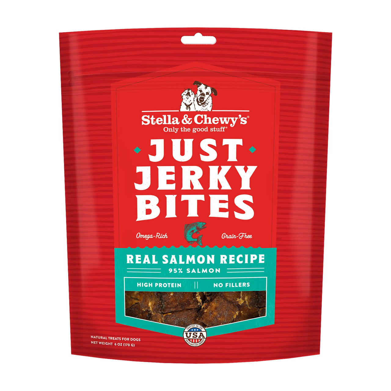 Stella & Chewy's  Just Jerky Bites Real Salmon Recipe Dog Treats, 6 oz. Bag 6 Ounce (Pack of 1)