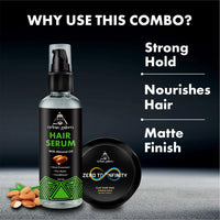 Urbangabru Combo Hair Styling Kit - Clay Hair Wax (100 gm) and Hair Serum Pre-Styler (100 ml) (Hair Wax + Hair Serum)