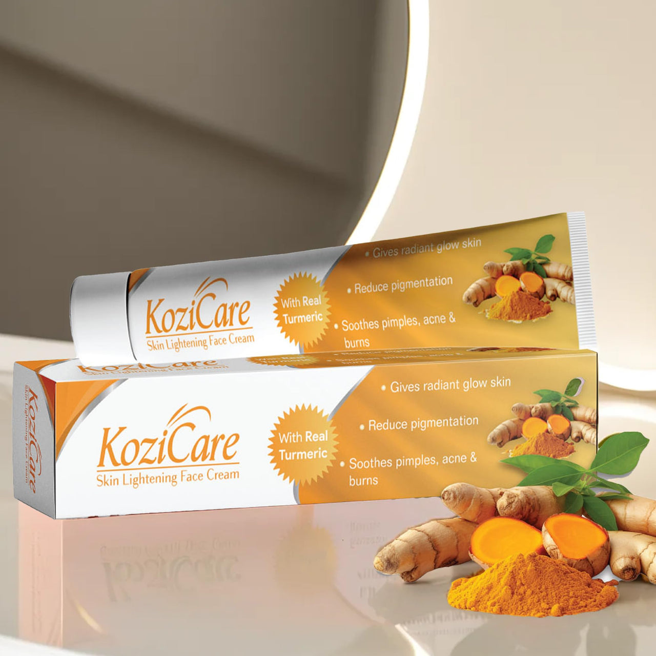 Kozicare Kojic Acid Cream | Turmeric Cream | Haldi Cream| Glutathione Cream | Detan Cream | Moisturizer for Dry Skin | Face Cream for Summer Daily Use | Face Cream for Women & Men - 15 Gm