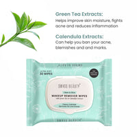 Swiss Beauty Clean & Glow Makeup Remover Wipes | With Green Tea And Calendula Extracts| Cleansing And Hydrating Facial Wipes| 30 Wipes
