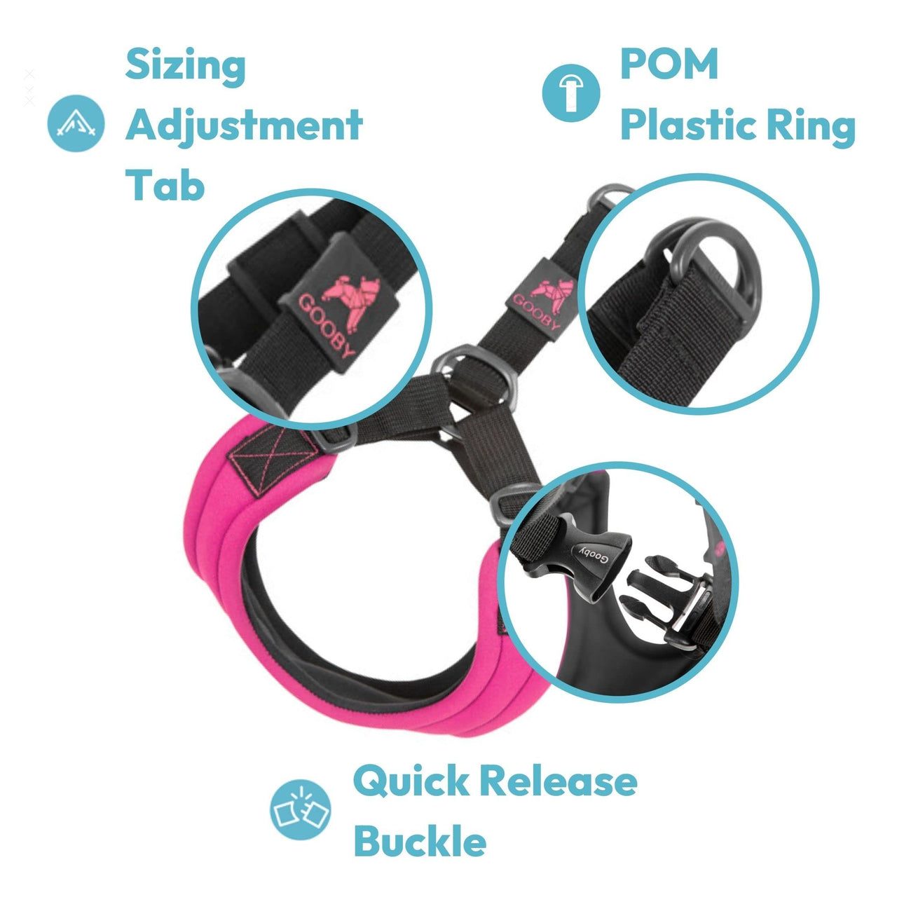 Gooby Escape Free Sport Harness - Red, Large - No Choke Step-in Patented Neoprene Small Dog Harness with Four-Point Adjustment - Perfect on The Go Dog Harness for Medium Dogs No Pull and Small Dogs Large chest (16-24.25")