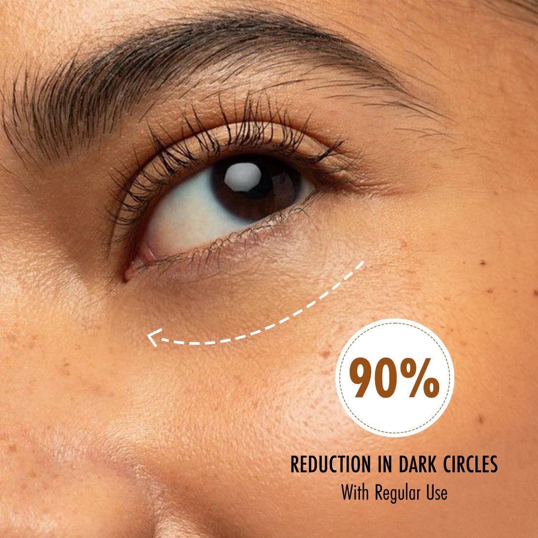 mCaffeine Brightening & Colour Corrector Tinted Under Eye Cream with 2% Vitamin C + Ferulic Acid | SPF 30+ PA++++| Reduces & Conceals Dark Circles | Instantly Brightens | UV Protection | Orange - 15ml