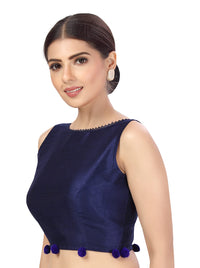 X3 Women's  Polyester Silk Sleeveless Saree Blouse