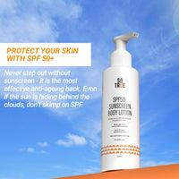 Sotrue SPF 50+ Sunscreen Body Lotion With UVA & UVB Protection, Upto 24-Hours Intense Hydration, Multivitamins with Niacinamide & Hyaluronic Acid, No White Cast, Lightweight, 200ML