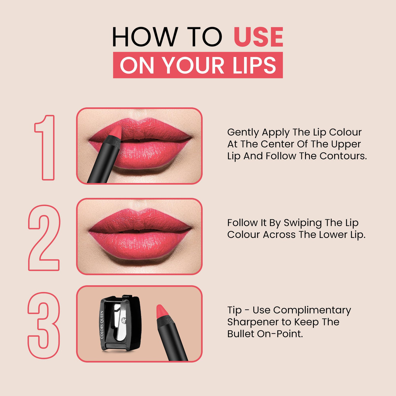 Colors Queen Color It All Lip Crayon Lipstick with Sharpener | Creamy Matte Finish | Smudge Proof & Waterproof | Long Lasting Crayon Lipstick for Women Last Upto 18 Hours (Murphy Wine,3.5g)