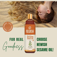 Newish Cold Pressed Sesame oil for Hair, Skin and Massage (Til Ka Tel/Til Oil,Gingelly oil,) 100% pure & natural 200ml