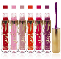 Seven Seas Cosmetics Makeup Touch Velvet Matte Liquid Lipstick Combo Set Of 6 (L Purple, Orange, Red, L Falsa, Orange, Pink ,L Brown, Pink)