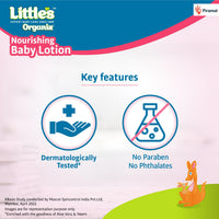 Little's Organix Nourishing Baby Lotion 400ml - Pump Pack | Dermatologically tested | With Organic Aloe Vera & Neem | pH balanced | All skin types | Prevents Dryness and soothes dry skin from 1st use