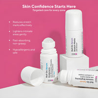 COS-IQ Roll-On Serum Set, Stretch Marks Removal, Underarm Care for Men, Intimate Brightening Serum (40ml Each, Pack of 3)