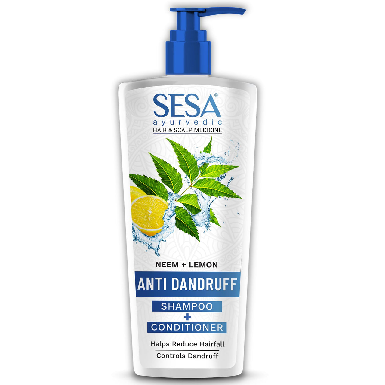 SESA Ayurvedic Anti Dandruff Shampoo With Neem, Lemon Helps Reduce Hairfall Controls Dandruff, 500Ml