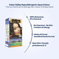 INDUS VALLEY Hypo Allergic Aqua Colour 100% Botanical Hair Colour, 30ml + 200g - Dark Brown (Pack of 1)
