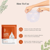 BAKE 2% Vitamin C + Ferulic Acid Serum Sheet Mask for Dark Circles, Spots & Pigmentation | Paraben Free, 100% Biodegradable | Brightening & Glow Effect