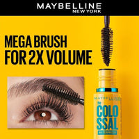 Maybelline New York Mascara, Volumizing & Lengthening, Waterproof, Black, Volume Express Colossal, 10ml (Pack of 2)
