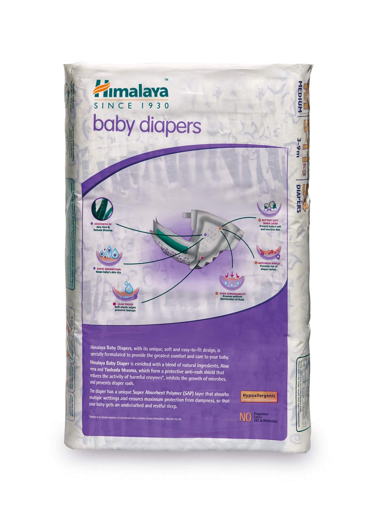 Himalaya Baby Massage Oil (500Ml)&Baby Medium Size Diapers (54 Count)