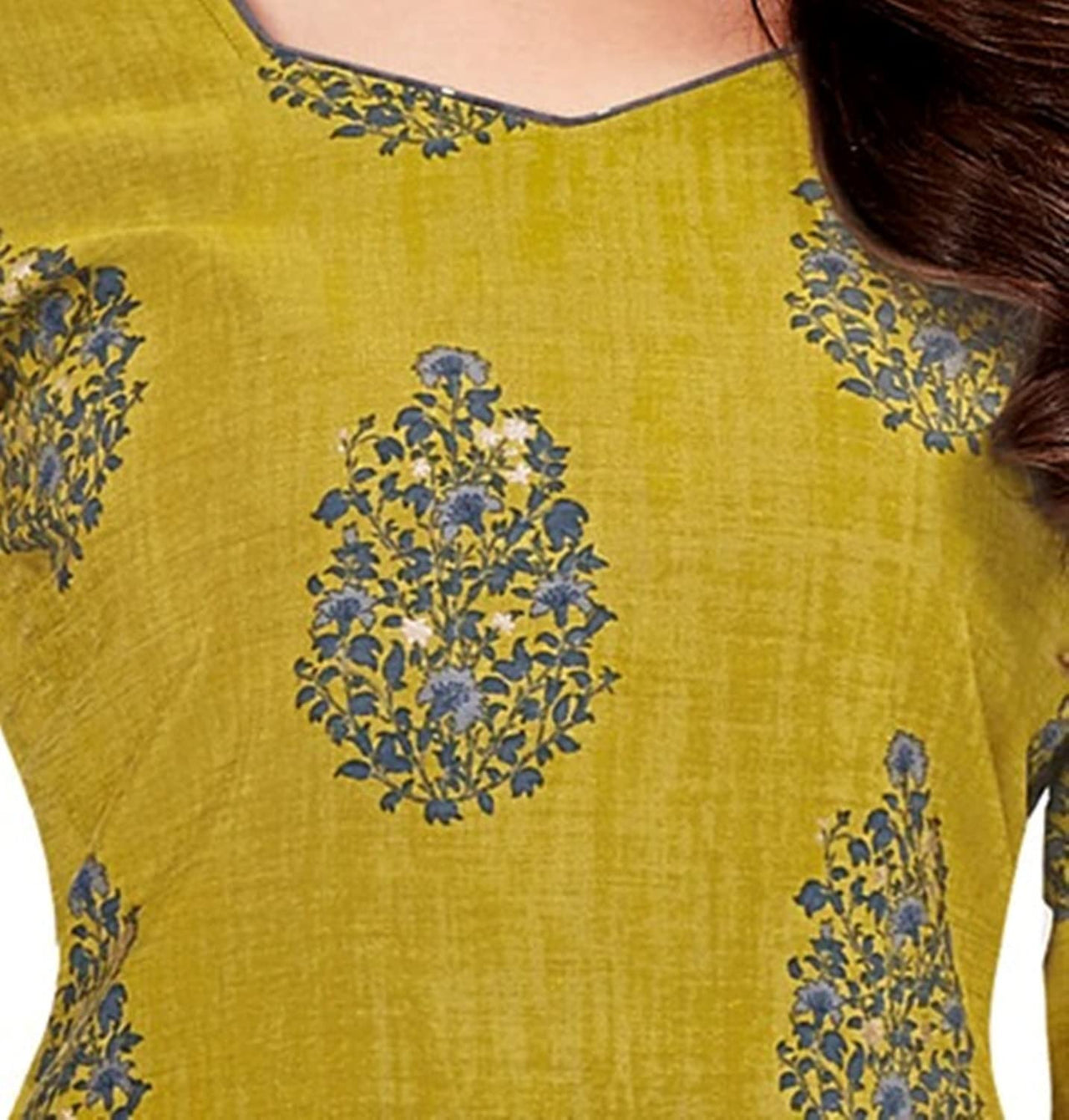 Miraan Women Cotton Unstitched Dress Material (SAN1430, Yellow, Free Size)