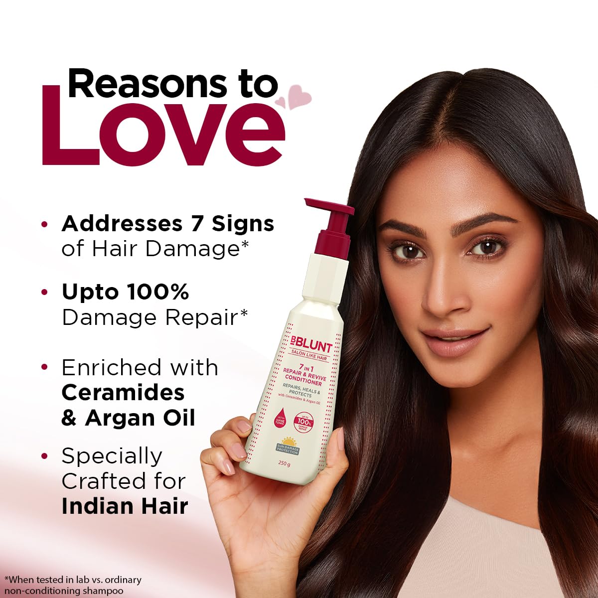 BBLUNT 7 in 1 Repair & Revive Conditioner for Upto 100% Damage Repair - 250 g | Addresses 7 Signs of Hair Damage | Enriched with Ceramides & Argan Oil