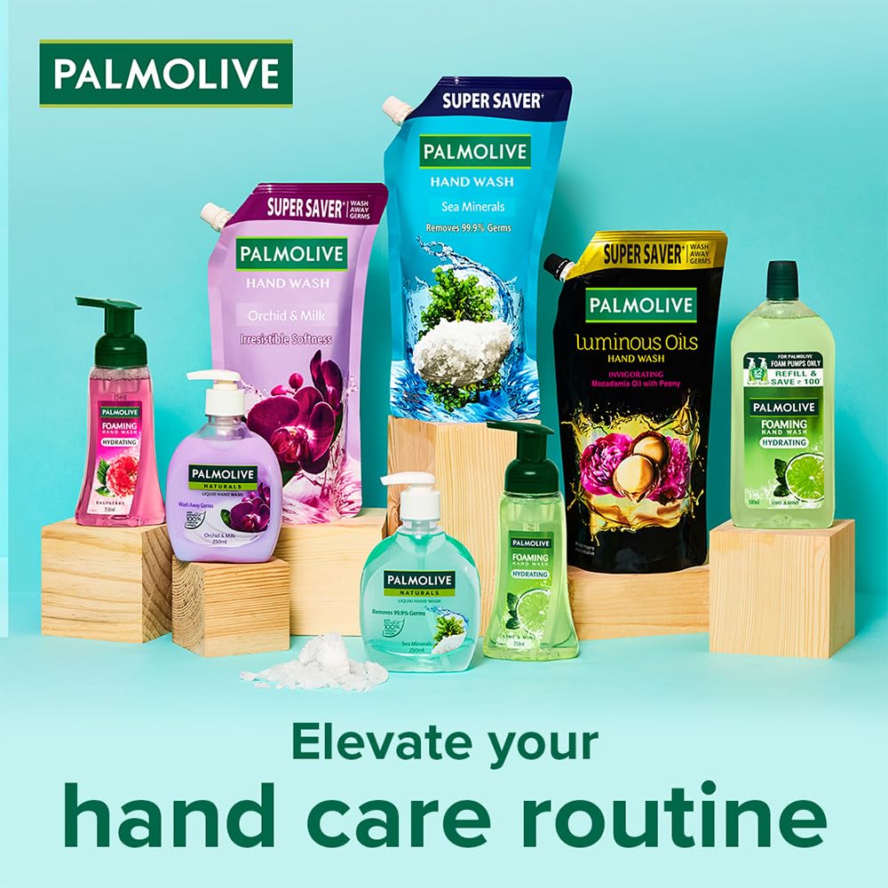 Palmolive Naturals Sea Minerals Liquid Hand Wash Refill 750ml, Remove 99.9% of Germs, Refreshing Fragrance Handwash Refill Pack,