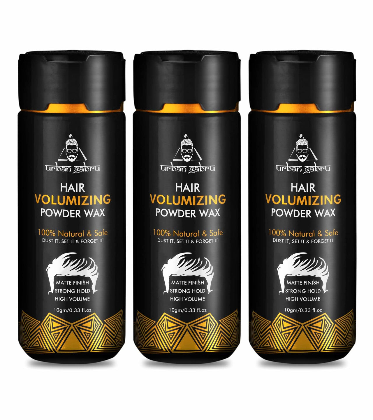 Urbangabru Hair Volumizing Powder Wax for Men - (10 Gram * 3 Units) (Pack of 3) | Matte Finish |100% Natural & Safe Hair Styling Powder | Paraben & Sulphate Free