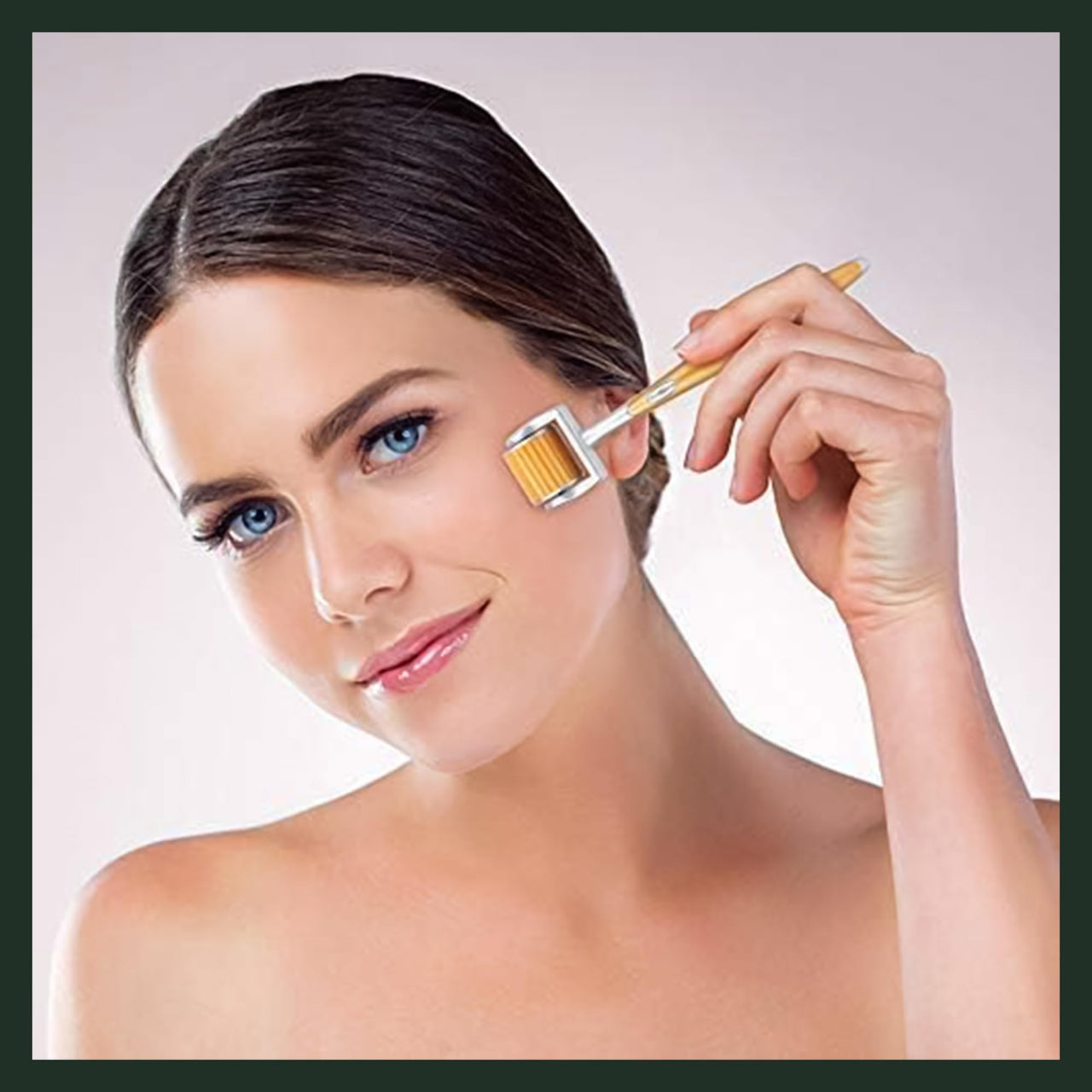 ZGTS Professional Gold Plated 192 Needles Titanium Alloy Derma Roller, Gold, 1.0 mm