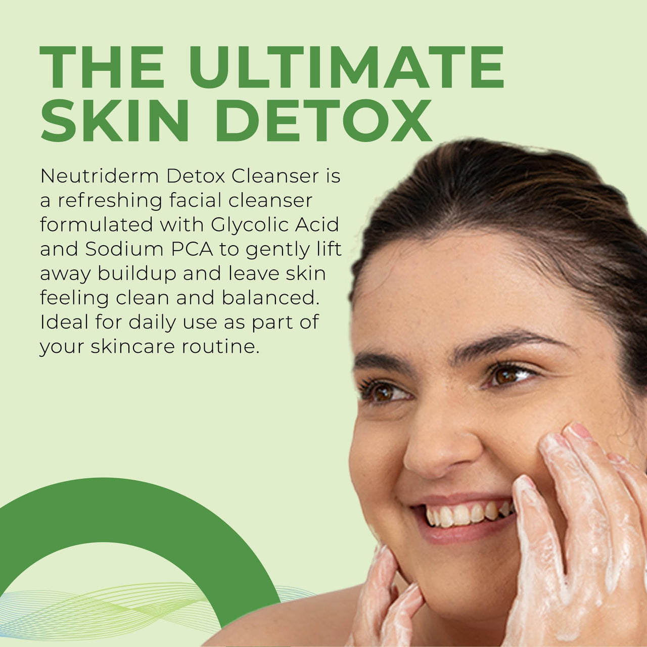 Neutriderm Detox Facial Cleanser,Gentle Exfoliating Face Cleanser With Glycolic Acid&Sodium Pca For Glowing Skin,Ultra Hydrating Facial Wash-Glycolic Acid Face Wash For Normal To Oily Skin-120 Ml