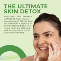 Neutriderm Detox Facial Cleanser,Gentle Exfoliating Face Cleanser With Glycolic Acid&Sodium Pca For Glowing Skin,Ultra Hydrating Facial Wash-Glycolic Acid Face Wash For Normal To Oily Skin-120 Ml