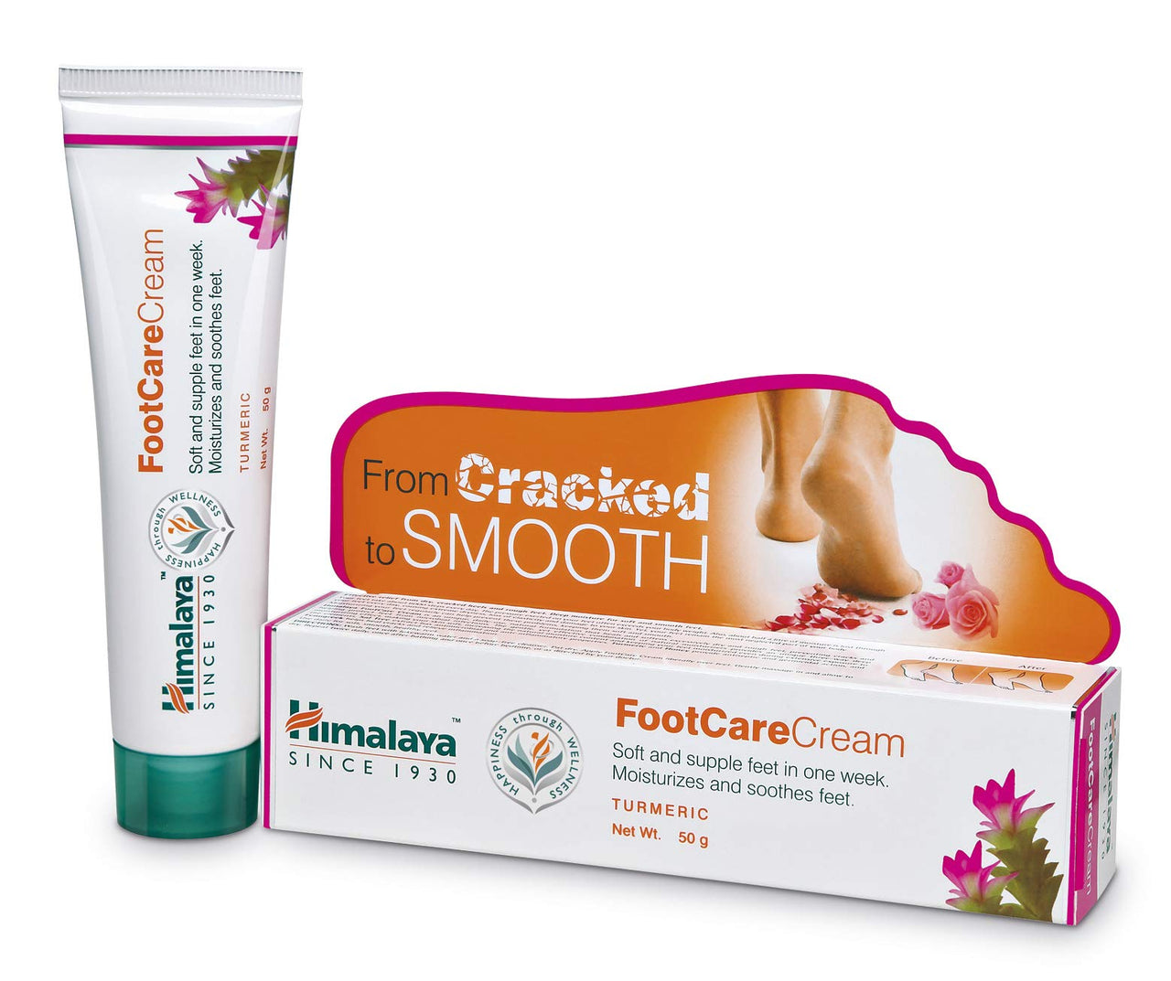 Himalaya Litchi Shine Lip Care, 4.5g & Himalaya Wellness Foot Care Cream, 50gm | Moisturizes and Soothes Feet