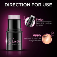 RENEE Shiner Face Gloss Stick | Gives Instant Glossy Shine | Hydrates & Moisturizes | Non-Sticky | Lightweight Formula | Offers Soft Skin | Enriched with Vitamin E, Sunflower Seed & Coconut Oil | 5gm