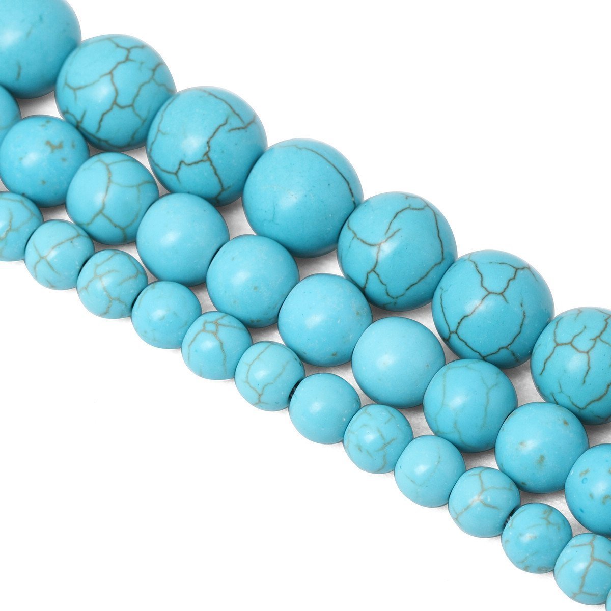 Asingeloo Howlite Turquoise Round Loose Beads Gemstone 15 Inch 6mm Crystal Energy Stone Healing Power for Jewelry Making