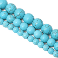 Asingeloo Howlite Turquoise Round Loose Beads Gemstone 15 Inch 6mm Crystal Energy Stone Healing Power for Jewelry Making
