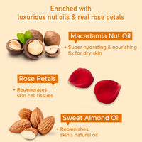 PureSense Macadamia Deep Moisturising Body Oil for All Skin Types with Rich Almond Oil & Rose Petals, Nourishes Skin, Relaxes Senses, Sulphate & Paraben Free, 100 ml