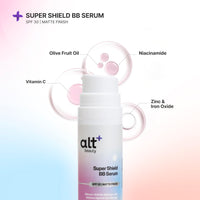 altBeauty Super Shield BB Serum for Natural, No Make up Look | Sun Protection, Defense Against Acne and Acnescars | Deep Hydration & Even Tone Skin | Designed by Dermatologist - 30ml