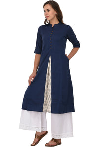Pistaa's  Women Cotton Printed Cut Regular Kurta