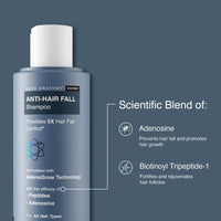 Bare Anatomy Anti Hair Fall Shampoo | 5x Hair Fall Control & Growth|Contains Biotin Adenosine, & Peptides | Rosemary, Rice Water, Hyaluronic Acid | For All Hair Types | For Women & Men | 250ml