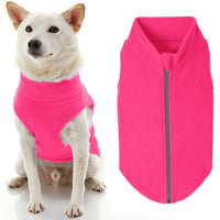 Gooby Zip Up Fleece Dog Sweater - Pink, 2X-Large - Warm Pullover Fleece Step-in Dog Jacket with Dual D Ring Leash - Winter Small Dog Sweater - Dog Clothes for Small Dogs Boy and Medium Dogs 2X-Large chest (~25.5