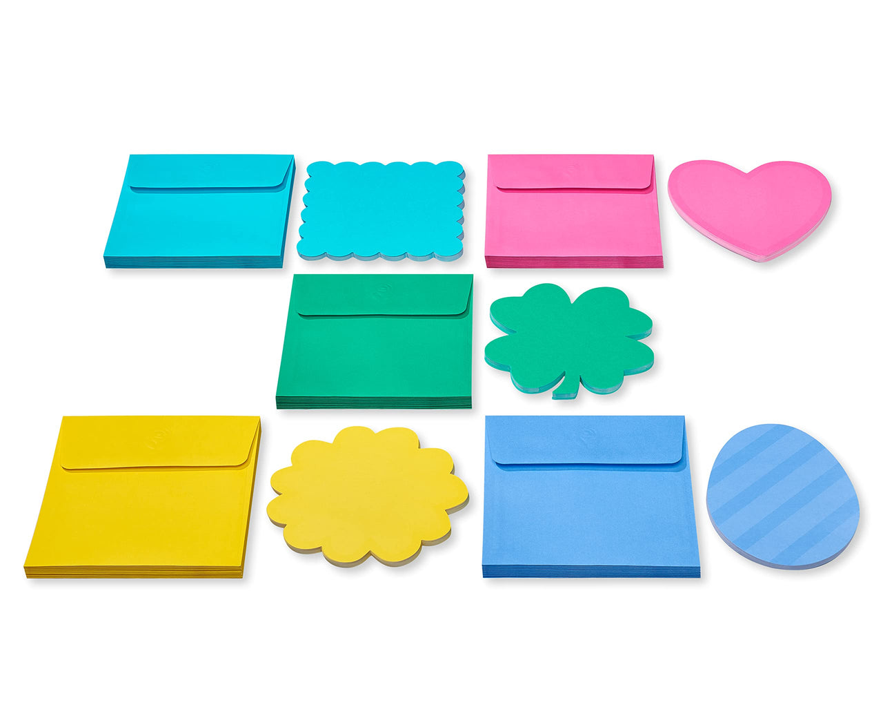 American Greetings Single Panel Blank Cards with Envelopes, Spring Shapes & Colors (100-Count)