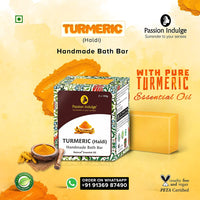 Passion Indulge Handmade Soaps Natural Bath Bar - Sandalwood, Basil (Tulasi) and Turmeric Soap Combo Pack