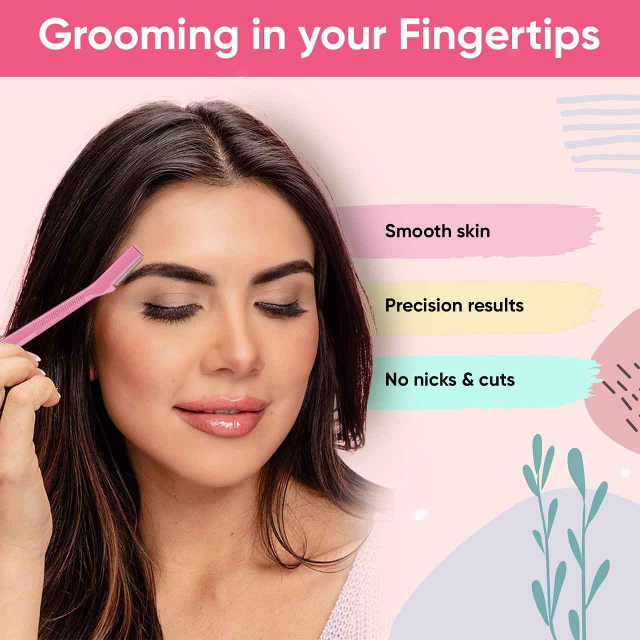 Vega Eyebrow Shaper for Women - Pack of 3 Reusable Face Razor, Painless Facial Hair Removal, Razor for Face, Eyebrows, Upper Lips, Chin, Side Locks, Forehead, (ESS-01)