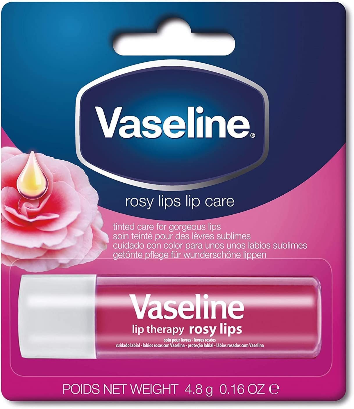 Vaseline Lip Care Rosy Lips Rich Nourishment, 4.8 Gm, White