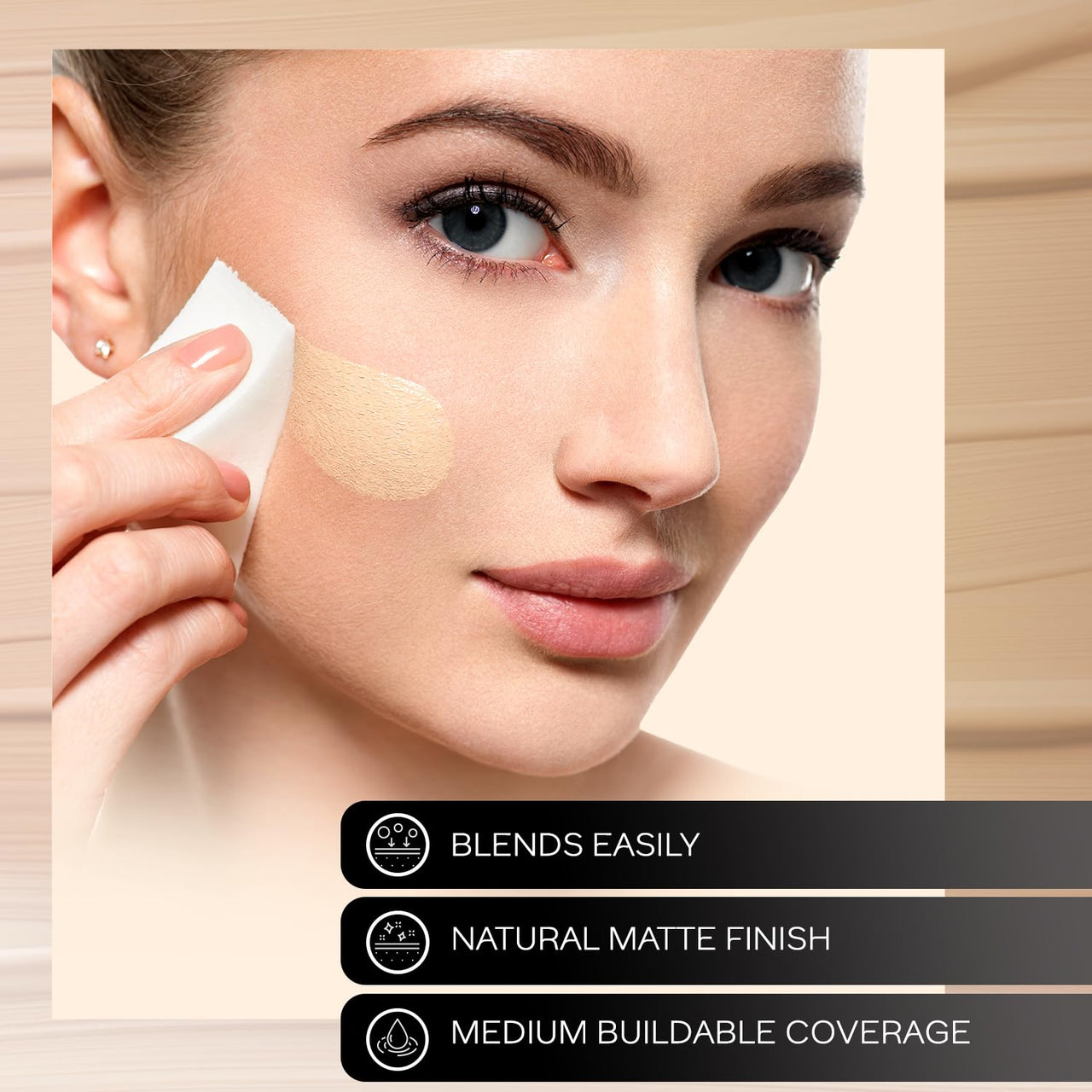 FACESCANADA All Day Hydra Matte Cream Foundation-Mini|3-In-1 Foundation + Moisturizer + Spf 30|24 Hr Aloe Hydration&Vitamin C|10Hr Long Wear|Medium To High Buildable Coverage|Rose Ivory,15Ml,1 Count