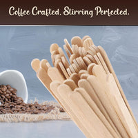 Perfect Stix Premium Wooden Coffee Stirrer Sticks, Thick Birch Wood 1000 Count, 5.5