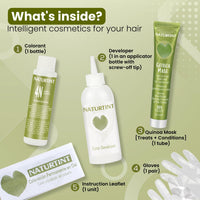 Naturtint Permanent Hair Colour Gel Medium Brown 4N|For Optimal Scalp Care| Upto 100% Grey Coverage | Long Lasting Hair Colour | Ammonia Free Vegan| No Parabens| Enriched with Olives & Organic Shea Butter