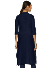 Aurelia Womens Mandarin Collar Solid Kurta