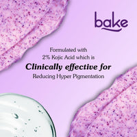 BAKE 2% Kojic Acid Lavender Smoothie Body Scrub for Women & Men | Skin Brightening, Treats Hyperpigmentation & Tan Removal | Shea Butter, Walnut Granules, Jojoba Oil | 150g