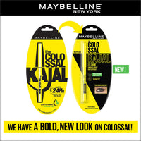 Maybelline New York Colossal Kajal, Intense Colour, Waterproof, Long lasting 24Hrs Stay, Black, 0.35g (Pack of 2)