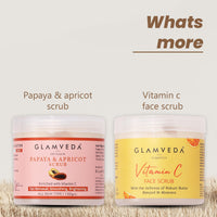 Glamveda Rice Water Brightening Face Scrub For Women | For Lightens Skin | Reduces Pigmentation & Tanning | Paraben Free | 100gm