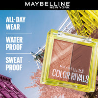 Maybelline New York Color Rivals Pigmented Eyeshadow Palette, Long lasting, Sweatproof, Waterproof, Matte, Shimmer : Spicy x Suave, 3g