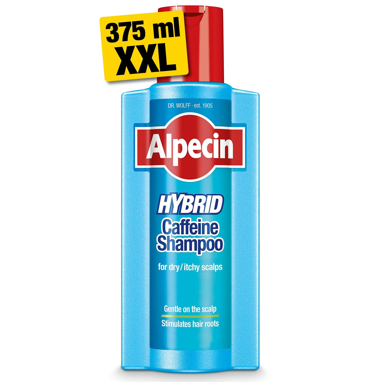 Alpecin Hybrid Shampoo 1x 375ml | Natural Hair Growth Shampoo for Sensitive and Dry Scalps | Energizer for Strong Hair | Hair Care for Men